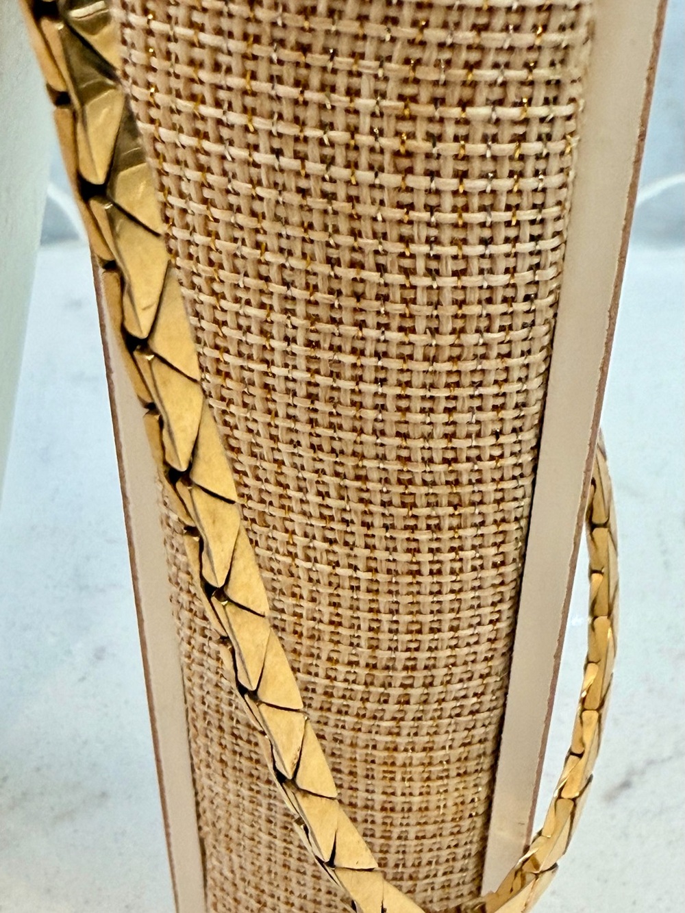 Vintage Napier Gold Chevron Cobra Choker Necklace 16.5” Signed 80’s.